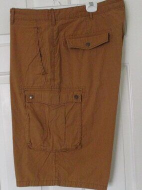 Levi Strauss Mens Flat Front Tobacco Brown Cotton/Poly Cargo Short - Size 40W